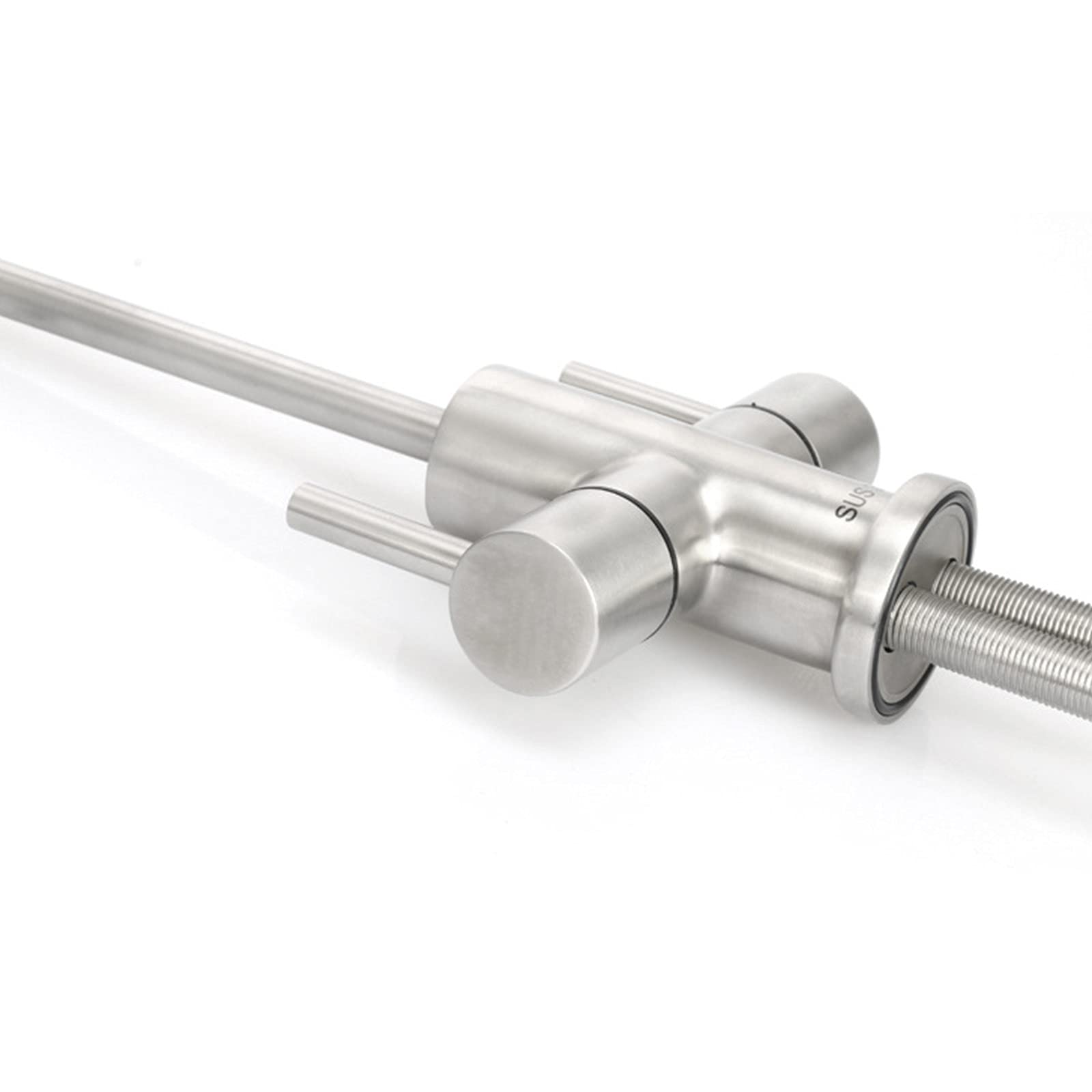 Purificador de Agua de 2 Puntos, Grifo Doble de Codo Grande de Acero Inoxidable 304, Grifo de Cocina de níquel Cepillado para Beber Directamente, Grifo de Cocina frío Simple