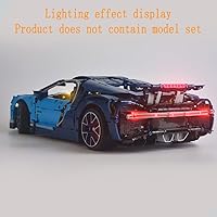 Vista 4 de Kit de luces LED versión mejorada para Technic Bugatti Chiron – Compatible con el modelo de construcción de autos de carreras Lego 42083