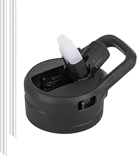 Miniatura 1 de Tapa de popote de repuesto con asa de transporte para Ideus de boca ancha de 12, 18, 24, 32, 40, 64 onzas, botellas de agua deportivas aisladas, sin