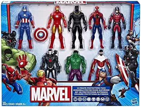 Marvel Avengers Action Figures - Iron Man, Hulk, Black Panther, Captain America, Spider Man, Ant Man, War Machine & Falcon! (8)