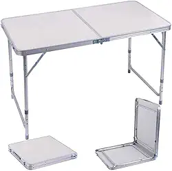 Mesa Vira Maleta 120 X 60 Mdf Camping Alumínio