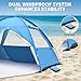 COVACURE 2026 New Upgraded Beach Tent Sun Shelter for 3-4 Person - UPF 50+ UV Protection Beach Shade, Waterproof & Lightweight, Easy Setup Portable Sun Canopy for Camping, Fishing, Beach(Blue)