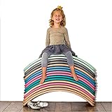 PUDDINGT® Tabla de Equilibrio de Madera para niños | Tablero De Madera Montessori | Columpio Curvado Curvado | Tablero de bamboleo,Apto para Adultos y niños(Carga 440 LB),Azul