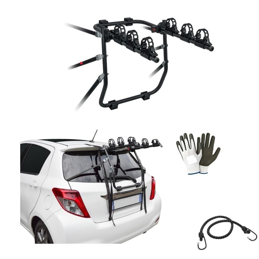 COMPATIBILE CON KIA STONIC dal 17 in poi PORTABICI POSTERIORE PER AUTO ADATTO PER 3 BICI PORTA BICICLETTE MISTRAL CON 3 SCOMPARTI CON REGOLAZIONI CARICO MAX 45KG