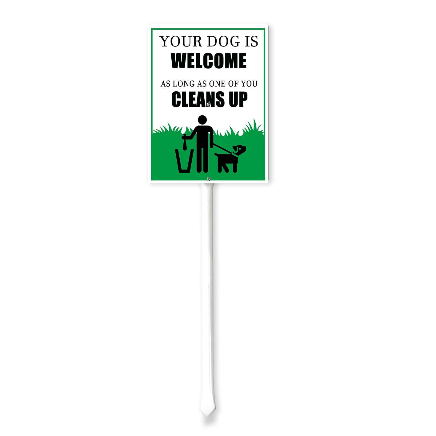 Horienteeon No Dog Poop Sign For Yard Your Dog Is Welcome,As Long As You Clean Up Yard Sign With Stake Aluminum Metal 6x4.6inch Lawn Signs,Lawn Yard Garden Party Outdoor Decorations