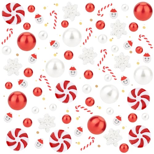 BENECREAT 220PCS Weihnachtsperle Für Vasenfüller, Rote Weiße...
