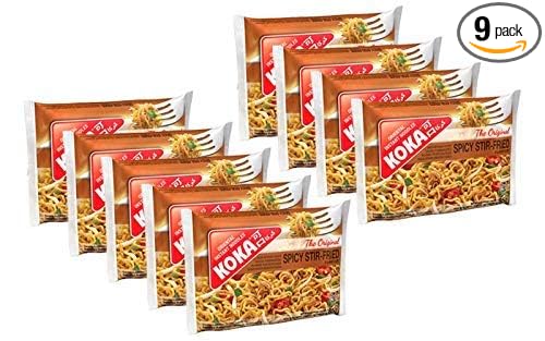 KOKA Instant Noodles - Stir-Fried Flavour(85 gm x Pack of 9 )