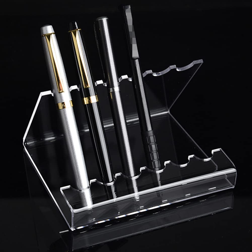 4 Pcs Acrylic Pen Holder Stand - Transparent Display Rack For Pens, Brushes & Makeup Tools