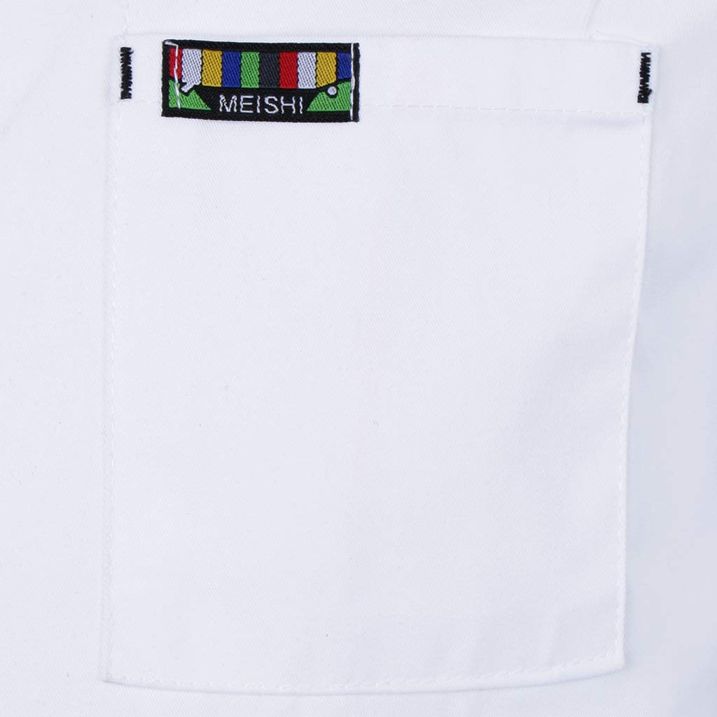 Kochjacke Kurzarm Bäckerjacke Unisex Küche Koch Arbeitskleidung Gastronomie Uniform - Weiß, L