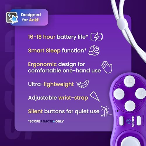Image of Scope Remote- Remote for Anki. Customizable with Anki Add-on, Anki Clicker, Anki Controller (Amethyst Purple (Matte), Plus (16-18 Hours Battery))