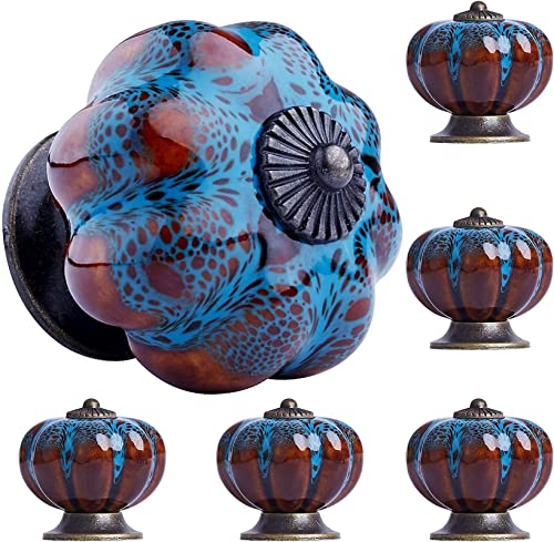 Gangying 10 pomos de cerámica para armario de cocina, diseño de calabaza antigua, pomos redondos para puertas de muebles Cover