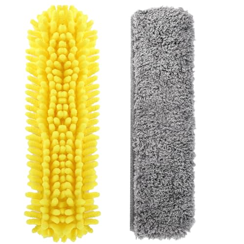 Image of Window Wash Chenille and Microfiber Cloths for Window Squeegee Brush