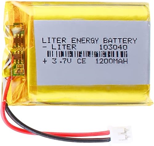 Batería recargable de polímero de iones de litio de 3.7V 1200mAh 103040 con conector JST 0.079 in