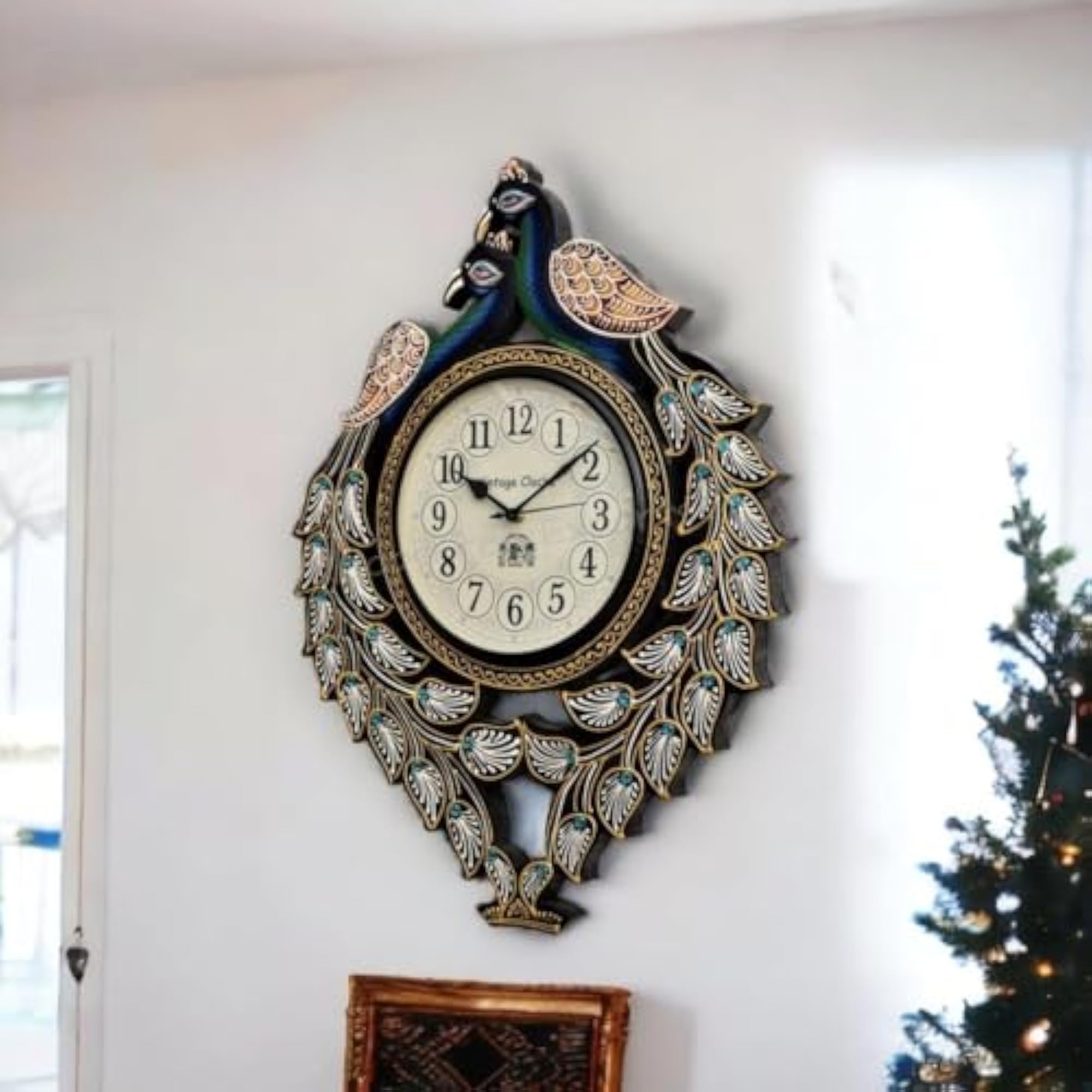 Large Peacock Pine Wood Decorative Piece