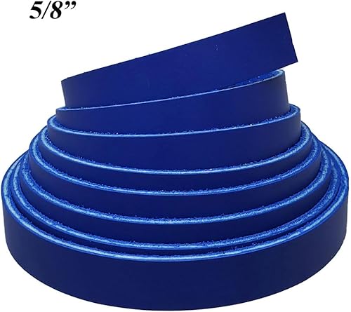 Miniatura 5 de Tiras de cuero de 1.5 pulgadas de ancho azul real - Latigo correas de cuero de hasta 96 pulgadas de largo  6-7 oz (2.4-0.110 in) Latigo tiras de