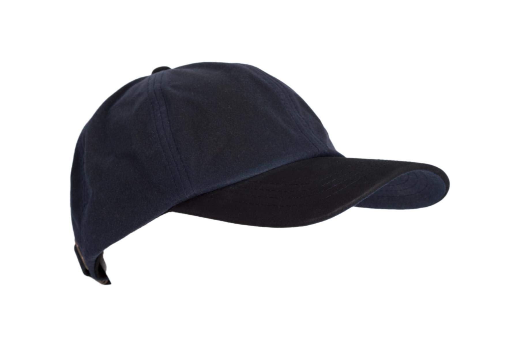 Walker & Hawkes - Uni-Sex Wax Stallington Baseball Cap 100% Waxed Cotton Suede Leather Peak - One-Size - Navy