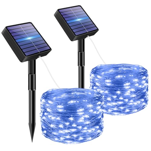 bitjam 2 Stück Solar Lichterkette Aussen, 5M 50 LED Lichterketten...