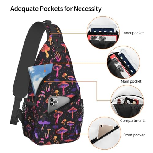 Mochila Sling para Hombre y Mujer Negra Boho Casual 21L miniatura 3
