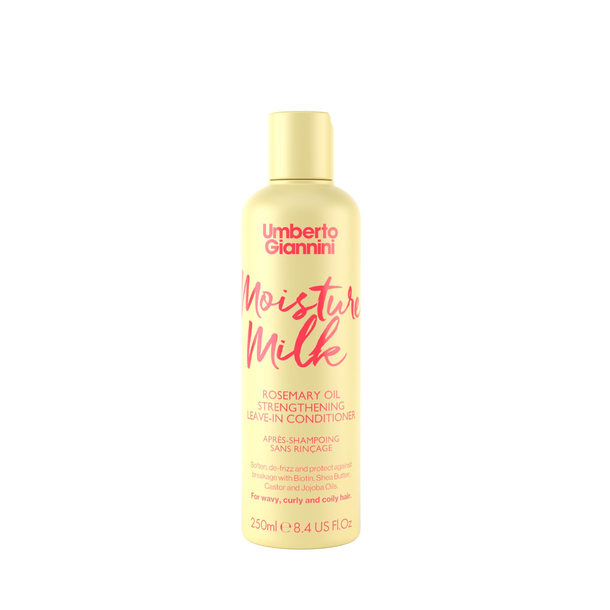 Umberto Giannini Strong Curls Rosemary Oil Strengthening Moisture Milk Leave-in Conditioning Treatment for Curly, Coily, Wavy Hair - Includes Biotin - Sulphate Free + Vegan