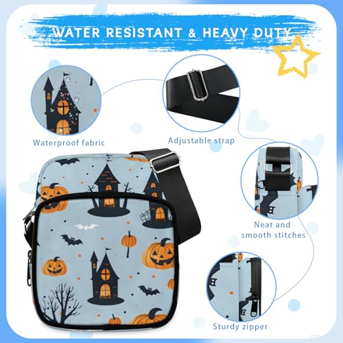 Mini Lightweight Crossbody Bag Casual Halloween Style Pattern Shoulder Handbag Design Portable Small Backpack Trvel4