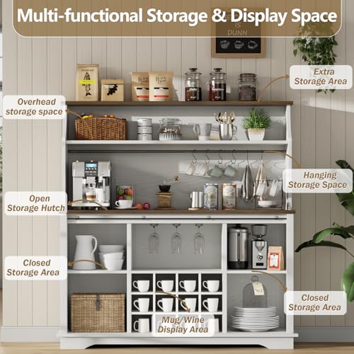 55farmhousecoffeebarwith3tierstoragekitchenhutchstoragecabinetwith6hookswinebarcabinetwith12wineracks3glassholdershutchcabinetwithstoragefordiningroomwhite Urban Country Home Decor 55 farmhouse coffee bar with 3 tier storage kitchen hutch storage cabinet with 6 hooks wine bar cabinet with 12 wine racks 3 glass holders hutch cabinet with storage for dining room white urban country home decor