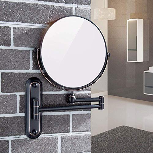 Miroir de maquillage grossissant 10X mural noir avec éclairage LED rechargeable USB - 7