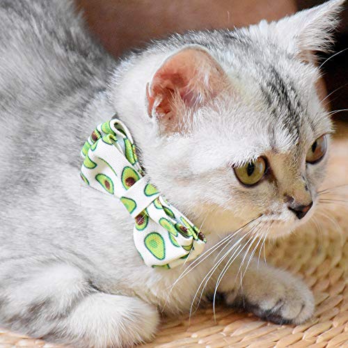 Image of Bowtie Cat Collars Breakaway with Bell, Adjustable Cute Kitty Collars Safety Buckle Kitten Collar for Cat Puppy 7.5-11in