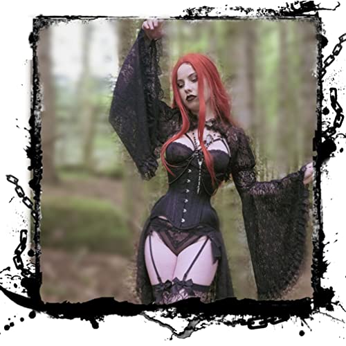 Image of Goth Shrug Black Gothic Victorian Shrugs Crop Top For Women
