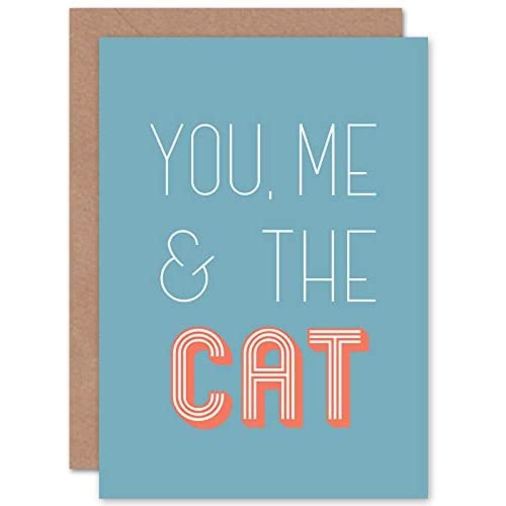 Wee Blue Coo You Me The Cat Greetings Card
