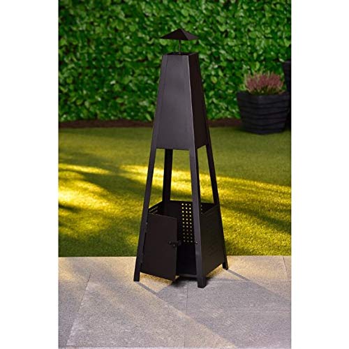 Stylish Portable Fireplaces Arizona Pyramid Chimenea 100cm Black