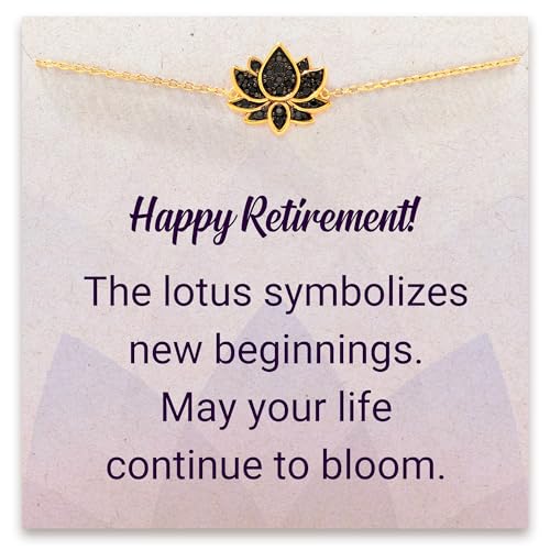 STORYJEWELLERY Retirement Gift for Woman, Teacher Retirement Gifts for Women, 925 Sterling Silver Lotus Bracelet, 2025 Retired Gifts for Teacher Nurse and Coworker