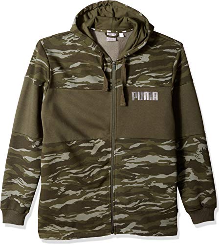 PUMA Men's Camo Full Zip Hoody, Forest Night, L