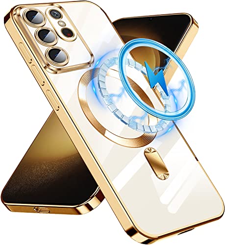 xiusiteli Designed for Samsung Galaxy S23 Utral 5G 2023 MagSafe Case Ultra Clear Shockproof Protective Cell Phone Cases Shell Flexible Thin Crystal Hybrid Cover