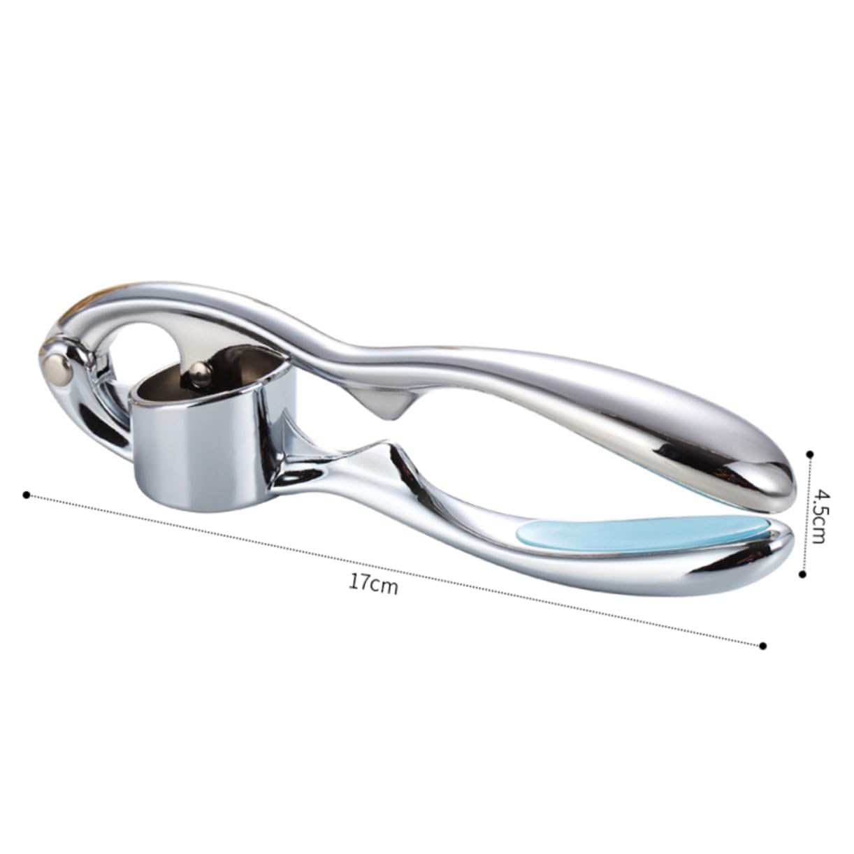 TIDTALEO Zinc Alloy Garlic Press Squeezer Arc Shaped Manual Mincer Easy to Clean Kitchen Tool for Effortless Crushing of Garlic Cloves Blue Color Heavy Duty Design