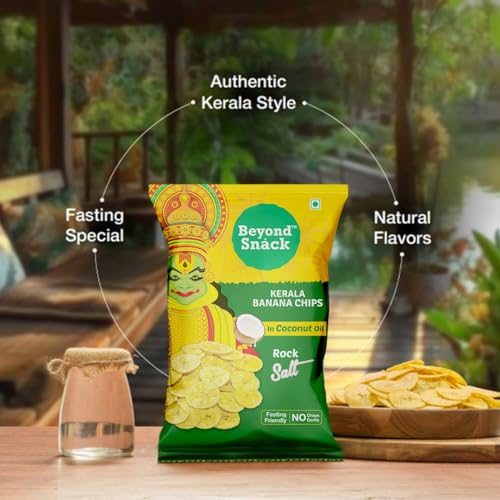 Image of Beyond Snack Nendran Kerala Banana Chips | Made with 100% Coconut Oil & Rock Salt | Fasting special | Thin Crunchy Crispy Snack | 75gms
