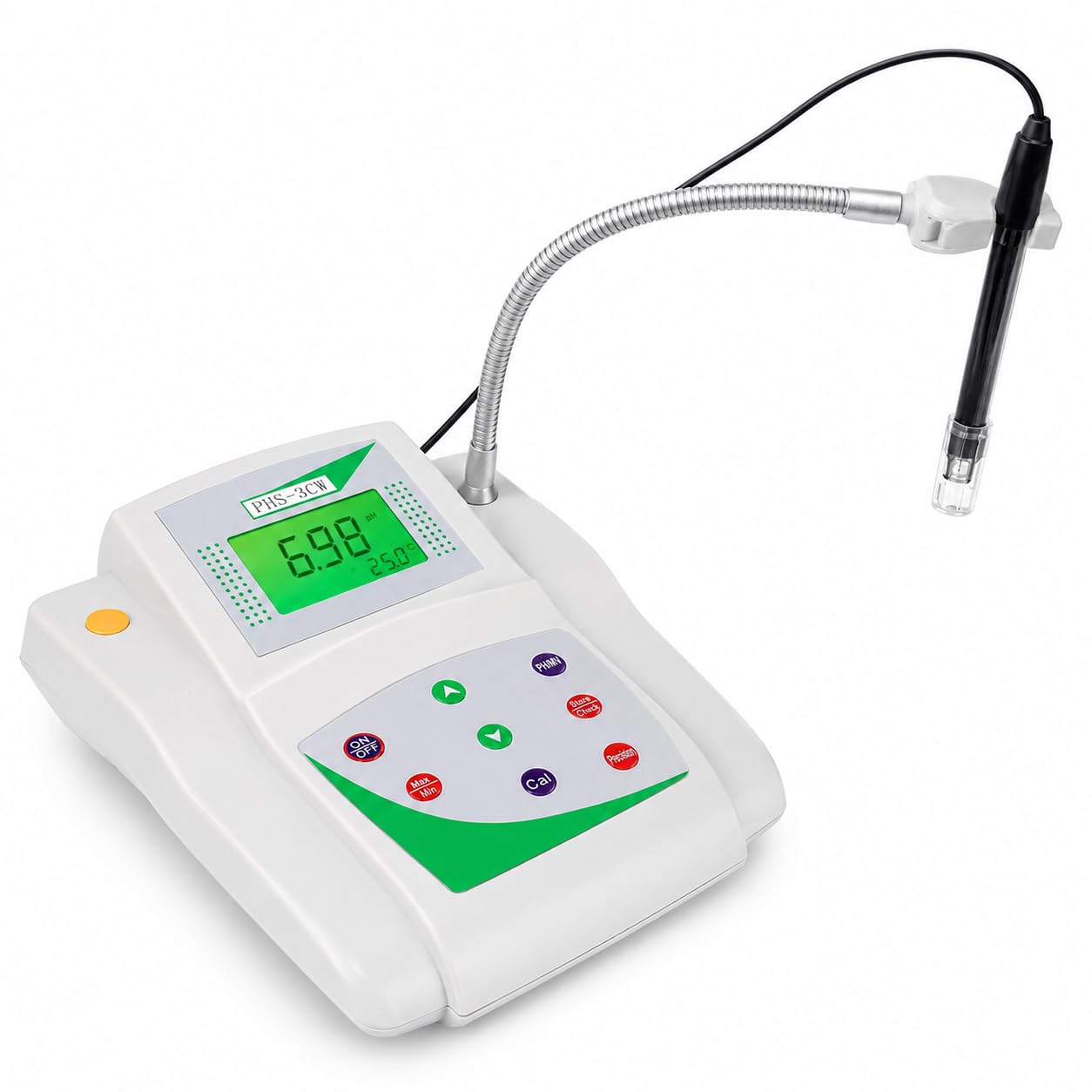 Medidor digital de pH, rango preciso de 0 a 14 con precisión de 0,01, almacenamiento de datos