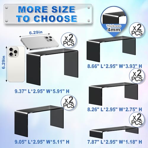 Image of Aheroi Acrylic Risers Display Stands, Acrylic Stands for Display 10Pcs 2Set | Arylic Display Stands Shelf Riser, Black Display Stand Set for Decor,Cupcake Stands Buffet Food Display Set,(7 inchL~8 inchL~9 inchL)