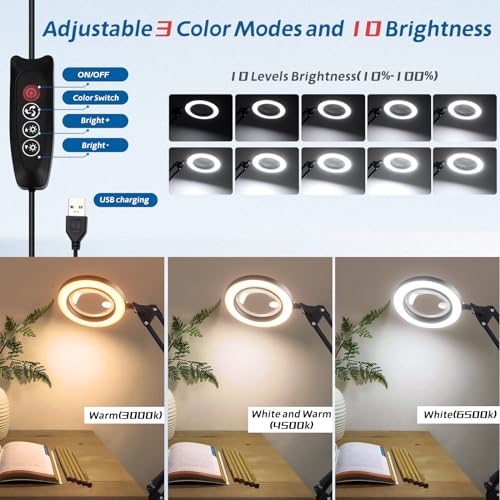 Nzqxjxz NZV46240316LDFDJ01 10X 20X Large Floor Magnifying Glass With Light And Stand, 72 Led Floor Magnifying Lamp thumb #2