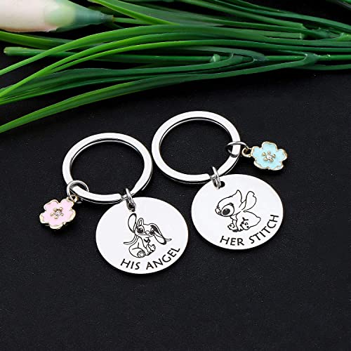 Cyting His And Her Cartoon Puzzle Piece Keychain Hawaiian Jewelry Long Distance Gift For Couple Cartoon Birthday Gift #TOP3