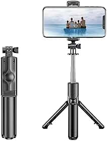 Tripé Para Celular Bastão Bluetooth Premium Multifuncional com Selfie 360º Compacto Estável e com Controle Remoto Dobrável Pau De Selfie Bluetooth 3 em 1 Câmera Selfie Stick
