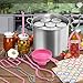 Canning Pot Water Bath Canner with Rack and Lid, 21.5 Quart Stainless Steel Stock Pots, Canning Supplies Starter Kit, Jar Lifter Tongs, Funnels and Full Canning Accessories Tools Set, Pink