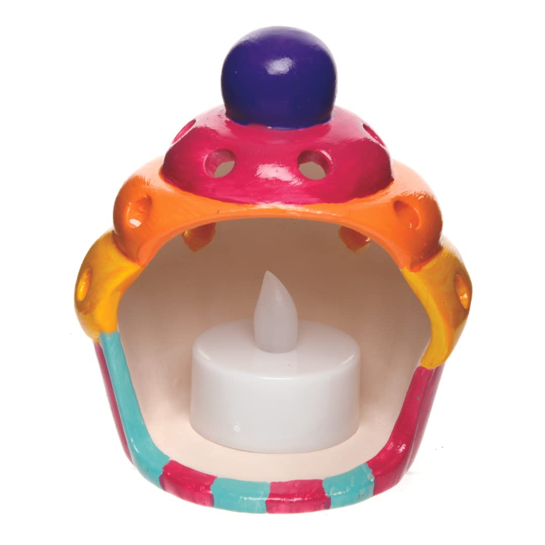 Baker Ross AX742 Cupcake Tealight Holders - Box of 3, Great to Decorate and Display Inside or Outside, Ideal Kids Arts and Crafts Project
