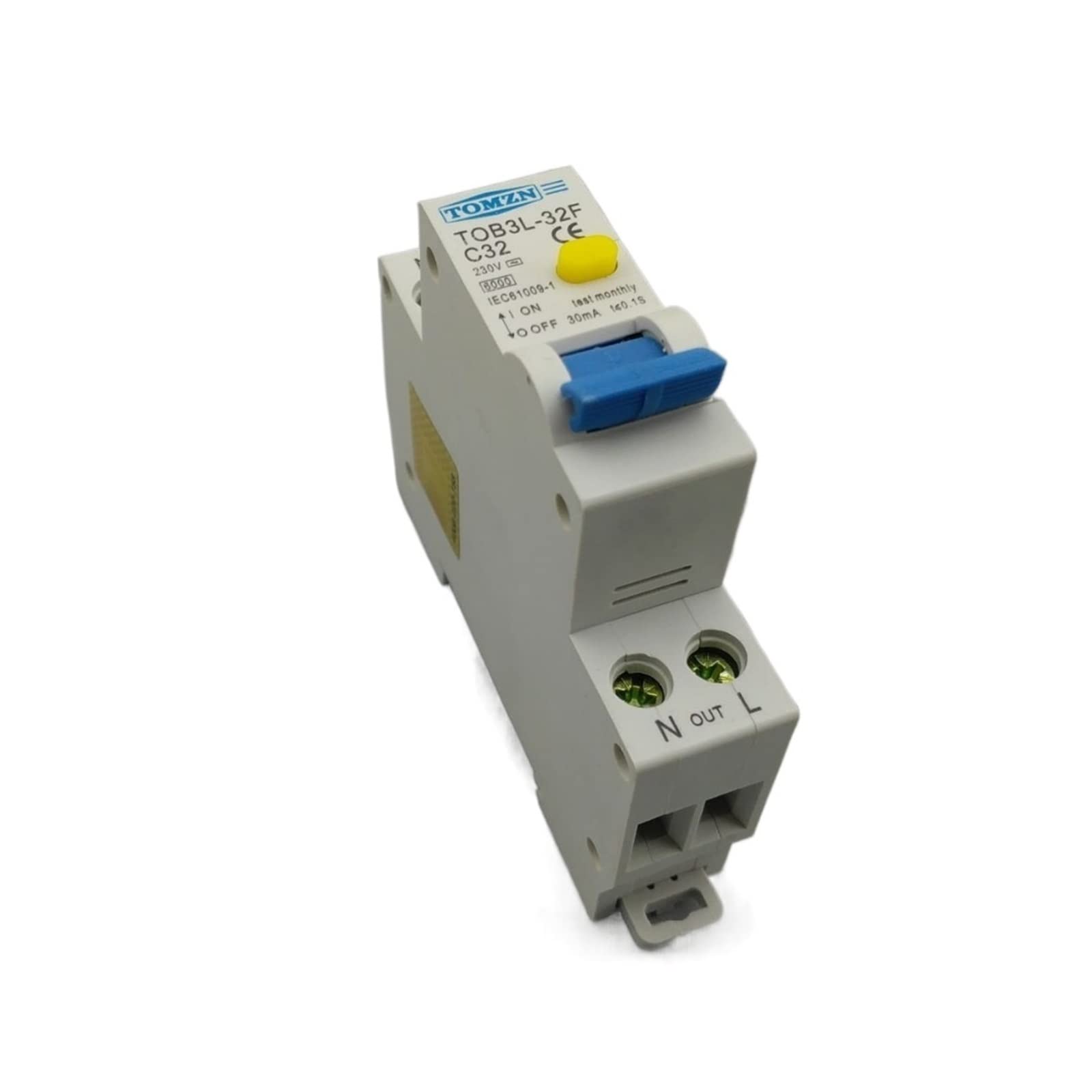 Disyuntor TOB3L-32F de 32A con protección 1P+N y 6KA contra sobrecorriente