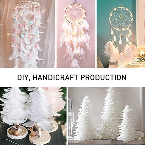 800 Pcs White Feathers Crafts Feathers Decorations Feathers, for DIY Dream Catchers Wedding Festival Party Lampshades Decorations