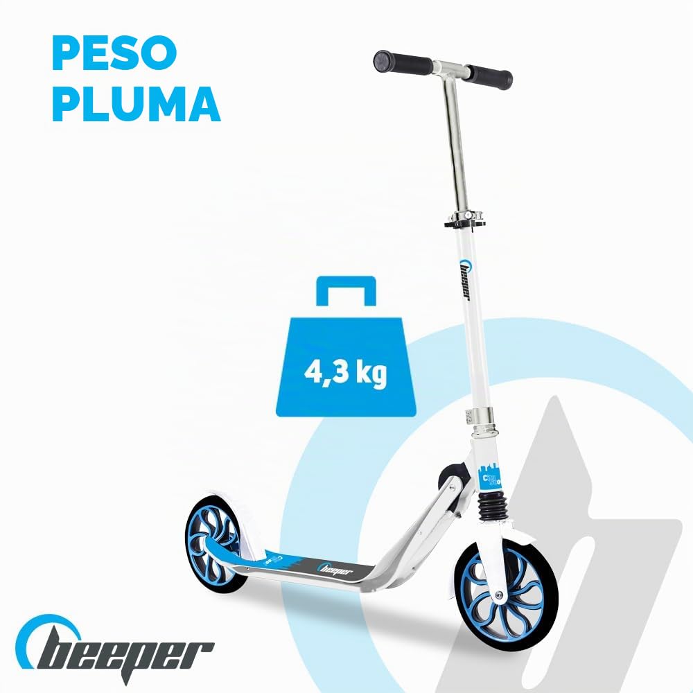 Beeper City Scoot - Patinete para Adolescentes y Adultos, Ruedas de 8 Pulgadas, suspensión Delantera