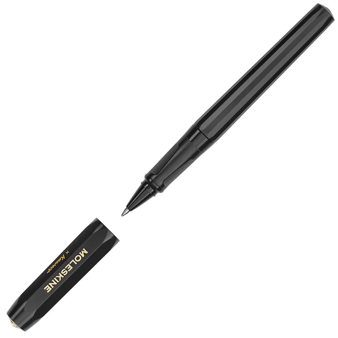 Moleskine x Kaweco Ballpen Refillable Pen in ABS plastic for Writers, Note-takers, Refill 1.0 mm with Blue Ink Included, Color Black
