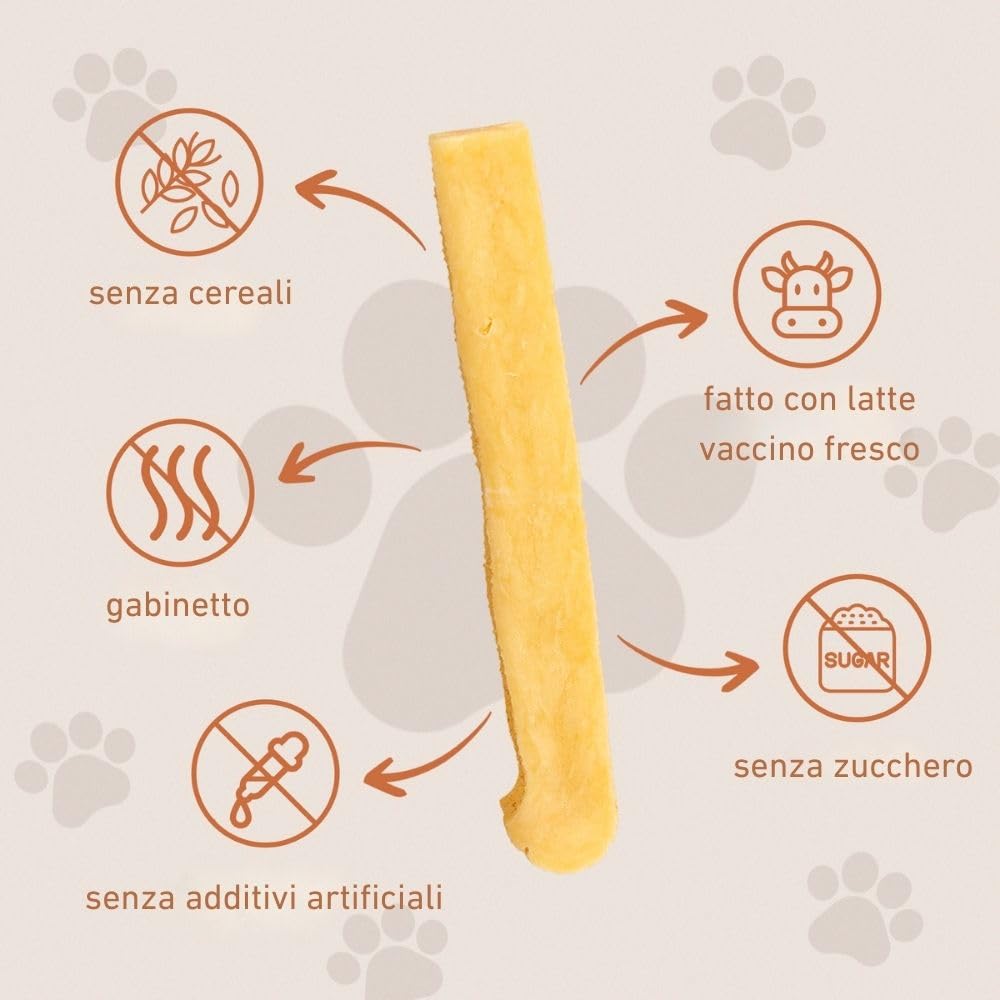 Wildfang Masticativi di formaggio di latte di yak dell'Himalaya per cani - Latte Yak Cane - Osso Latte di Yak Cane - Senza Additivi - Conservanti o Coloranti - Bastoncino da masticare - 3 x L