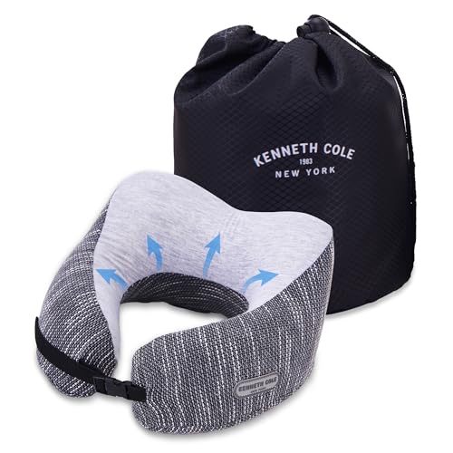 Image of Kenneth Cole Unisex U-Shaped Neck Pillow - Adjustable & Ergonomic Design Travel Pillow|Ultimate Comfort Neck Pillow Ideal for Cars, Trains, Home, Office, Long Flight|Full Surrounding & Soft Pillow