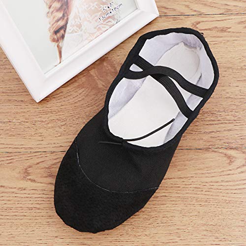 Tênis de balé preto SUPVOX para dançar, sapatos de pilates, dança do ventre, sapatos de ginástica pa