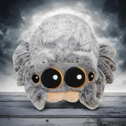 BRSTPGH Cute Spider Plush Toy 6.9 inch Stuffed Animal Jumping Stuffed Spider Plushie Halloween Birthday Gift for Kids